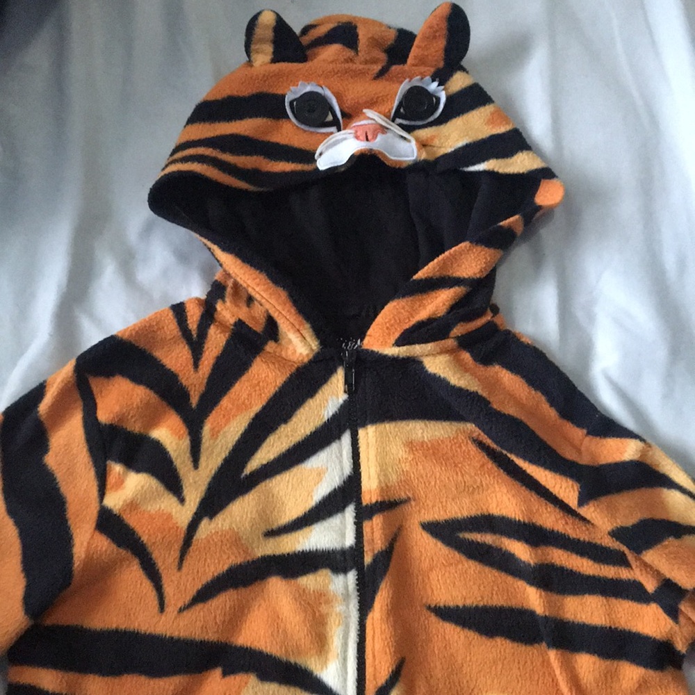 Women’s tiger print soft onesie pajamas